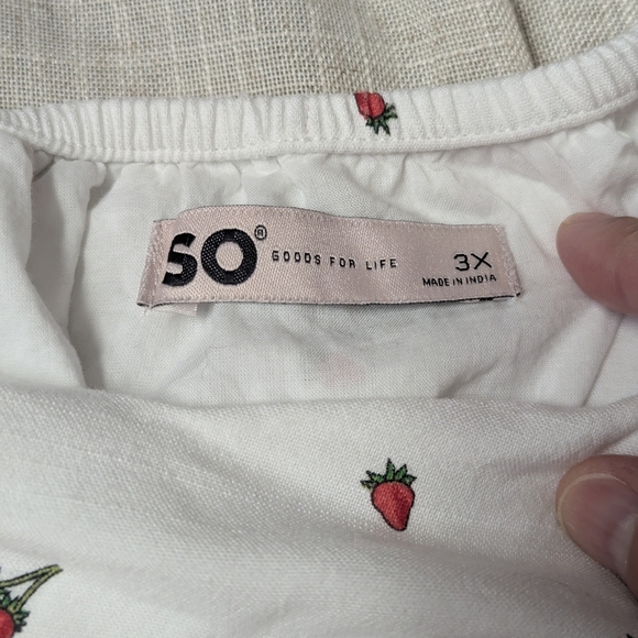 SO 🍓 Strawberry Tiered MIDI Dress - Plus Size 3X - Picture 2 of 13